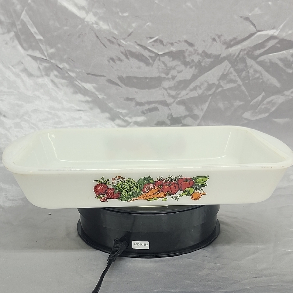 Glassbake J263 Garden Vegetables Lasagna Baking Dish Vintage